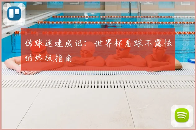 伪球迷速成记:世界杯看球不露怯的终极指南